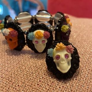 Tarina Tarantino Skull Vintage bracelet and ring set from my private collection.